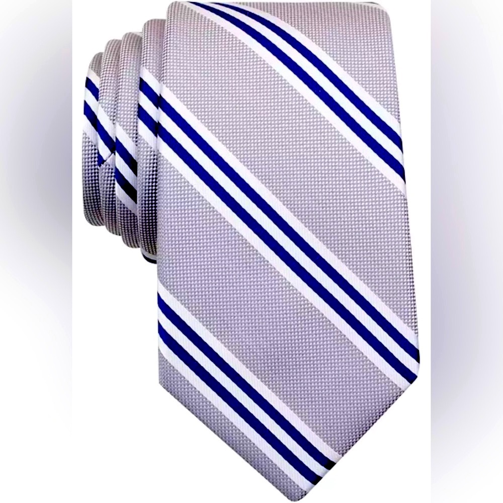 Nautica Men’s Bilge Striped Tie Gray Regular Length
